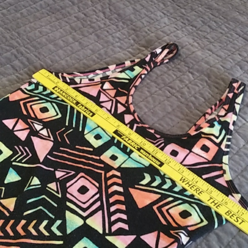 Stretchy cotton spandex geometric print dress from Victorias Secret PINK, GUC - Picture 3 of 6